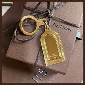 Louis Vuitton Porte-Cles Gold Luggage Tag or Bag Charm